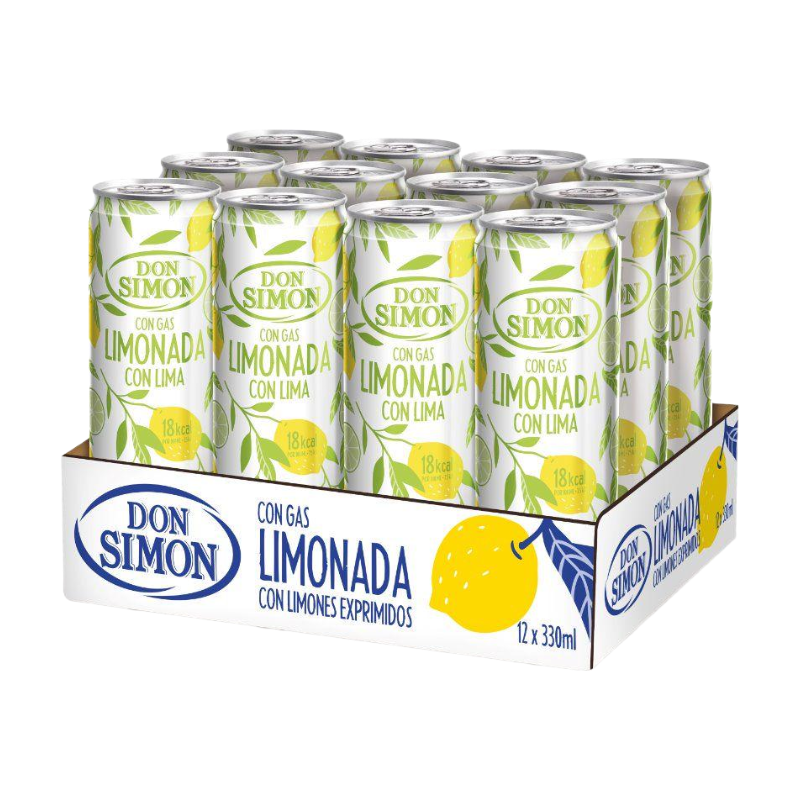 DON SIMON Citronnade pétillante au citron vert pack 12x33cl