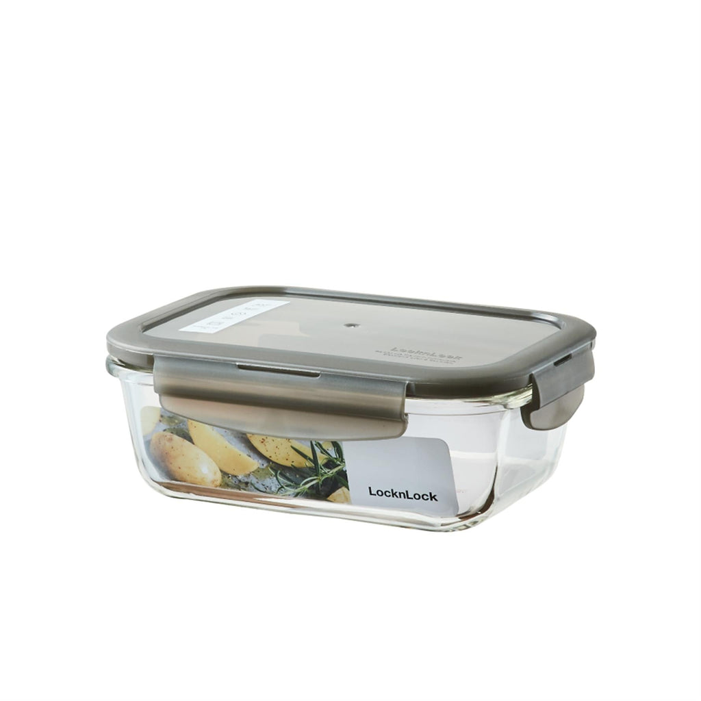 Euro récipient en verre pour four rectangulaire 630 ml - Couvercle gris