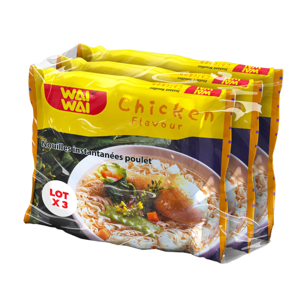Wai Wai Nouilles instantanées saveur poulet 3 x 60 g