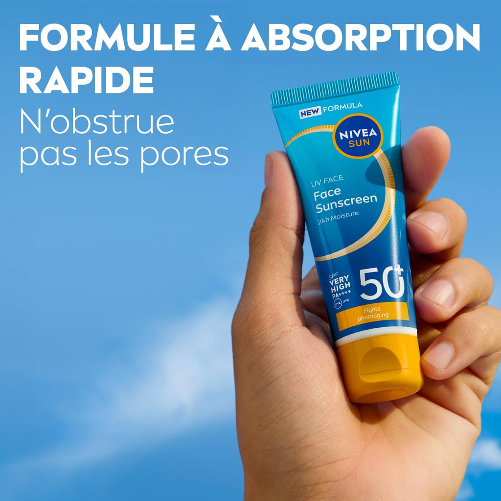 NIVEA SUN Crème solaire visage hydratante SPF 50 - 40 ml