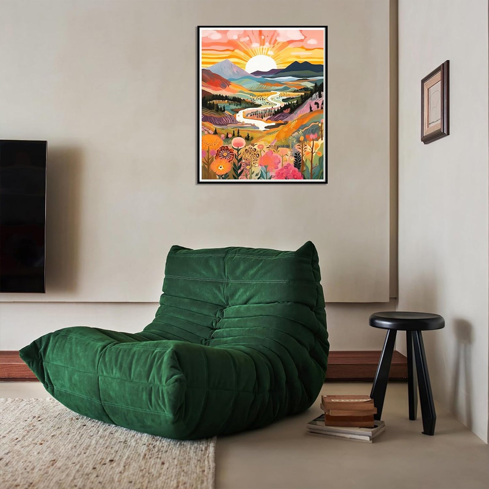 JU7CER Kit de Peinture aux Pierres Sunrise Diamond - Set d'Art Gem 5D Paysage pour Adultes | Décoration d'Intérieur et Artisanat 12×16 Pouces (30×40 cm)