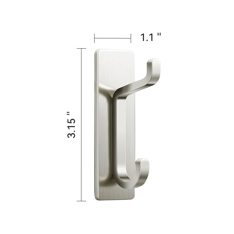 JORDAN&JUDY Lot de 6 crochets adhésifs robustes en acier inoxydable - Argent