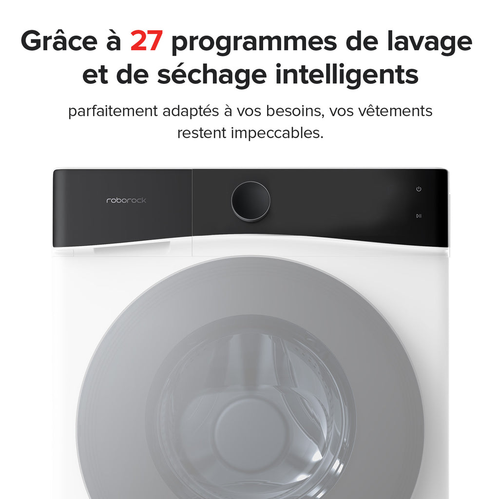 Roborock Zeo Lite Lave-linge séchant avec technologie Zeo-Cycle, contrôle via application et système LintClear, blanc - 10 kg / 6 kg