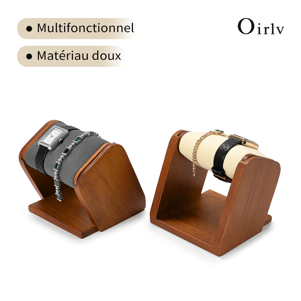Oirlv Supporteur de montre en bois, présentoir et organisateur de rangement pour bijoux et montres, pour vitrine