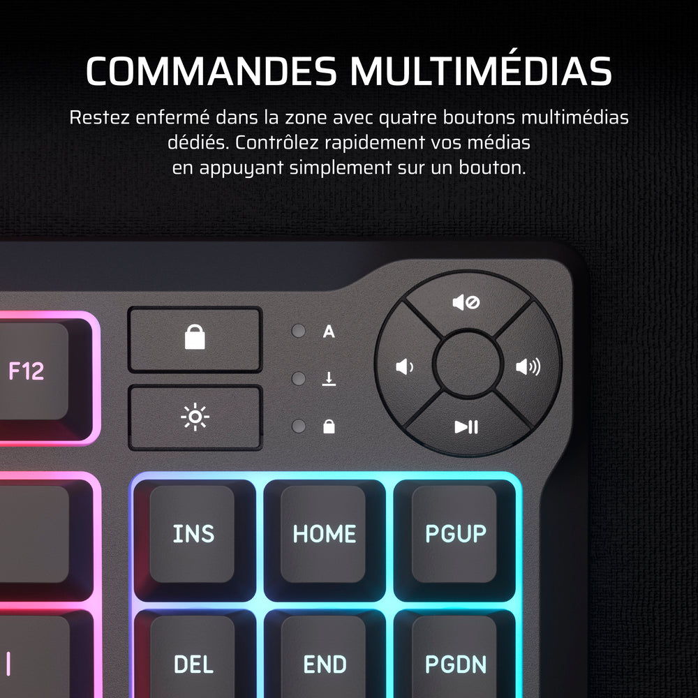 Corsair K55 CORE Clavier Gaming Membrane Filaire RGB TKL - AZERTY - Noir