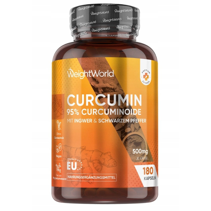 WeightWorld Curcumine avec Gingembre et Poivre Noir 500 mg 180 Gélules