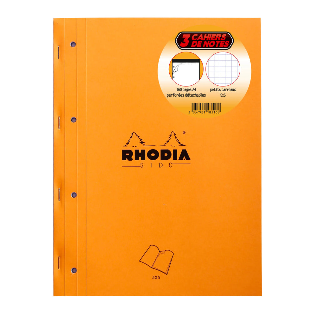 Rhodia Bloc-Notes Agrafé sur le Côté Lot de 3 80 Feuilles Chacun