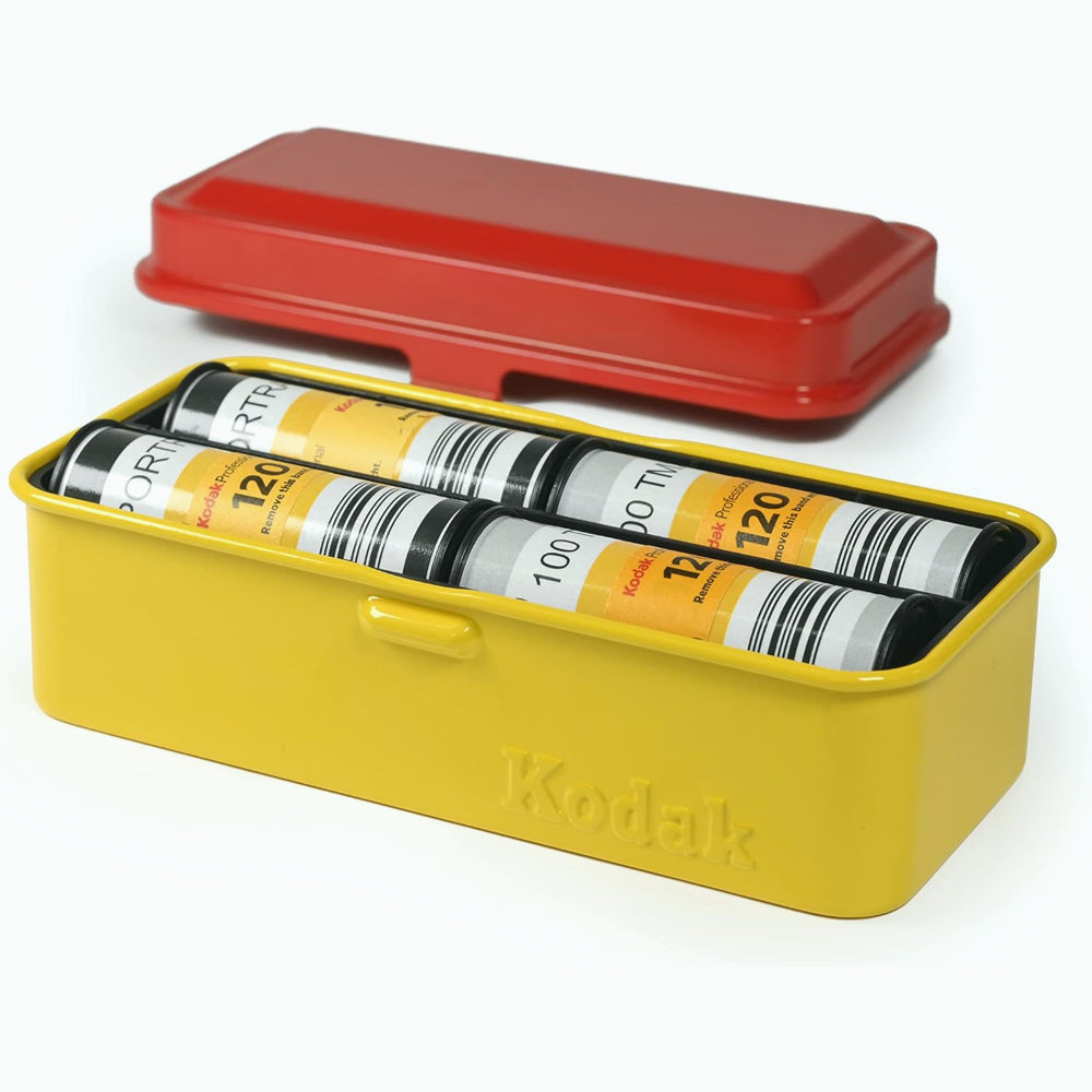 Kodak Boîte de rangement en métal pour film 120/135 mm Rouge