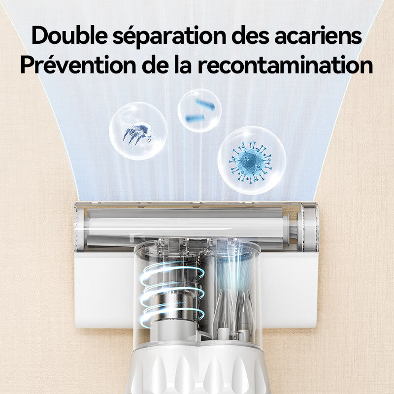 Ochama Aspirateur anti-acariens 12 000 Pa 72 000 tapotements/min stérilisation UV air chaud 65 °C 300 ml