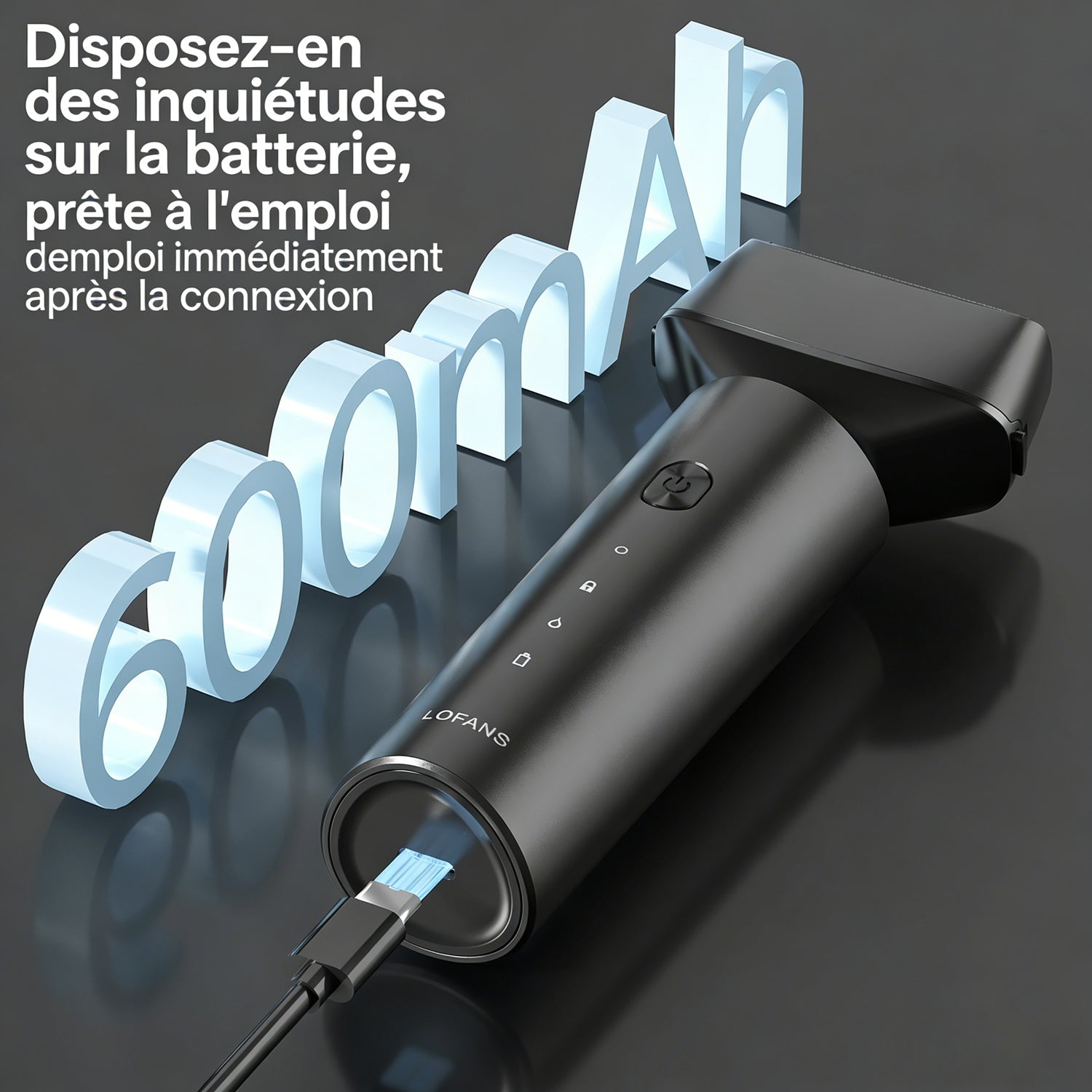 LOFANS Rasoir électrique à grille pour homme avec tête flottante à double lame, Rasoir électrique rechargeable pour rasage à sec et humide