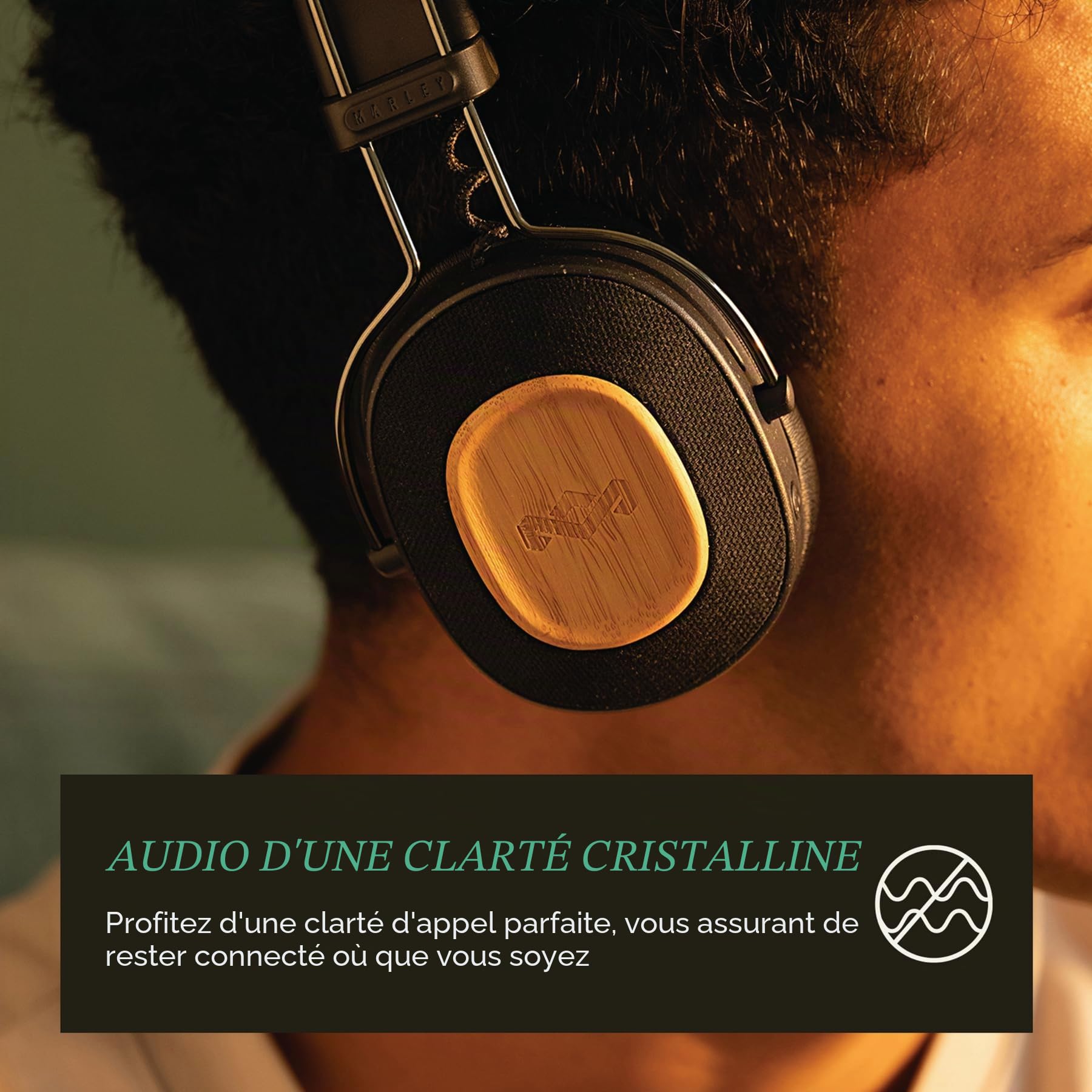House of Marley Casque supra-auriculaire Bluetooth avec microphone - Noir