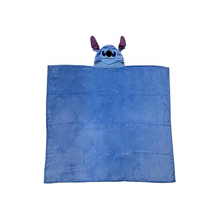 WT&T Couverture à capuche Disney Stitch 120 x 150 cm