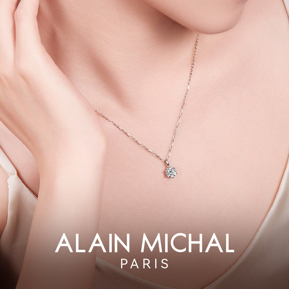 ALAIN MICHAL Collier classique en argent - 0,5 carat