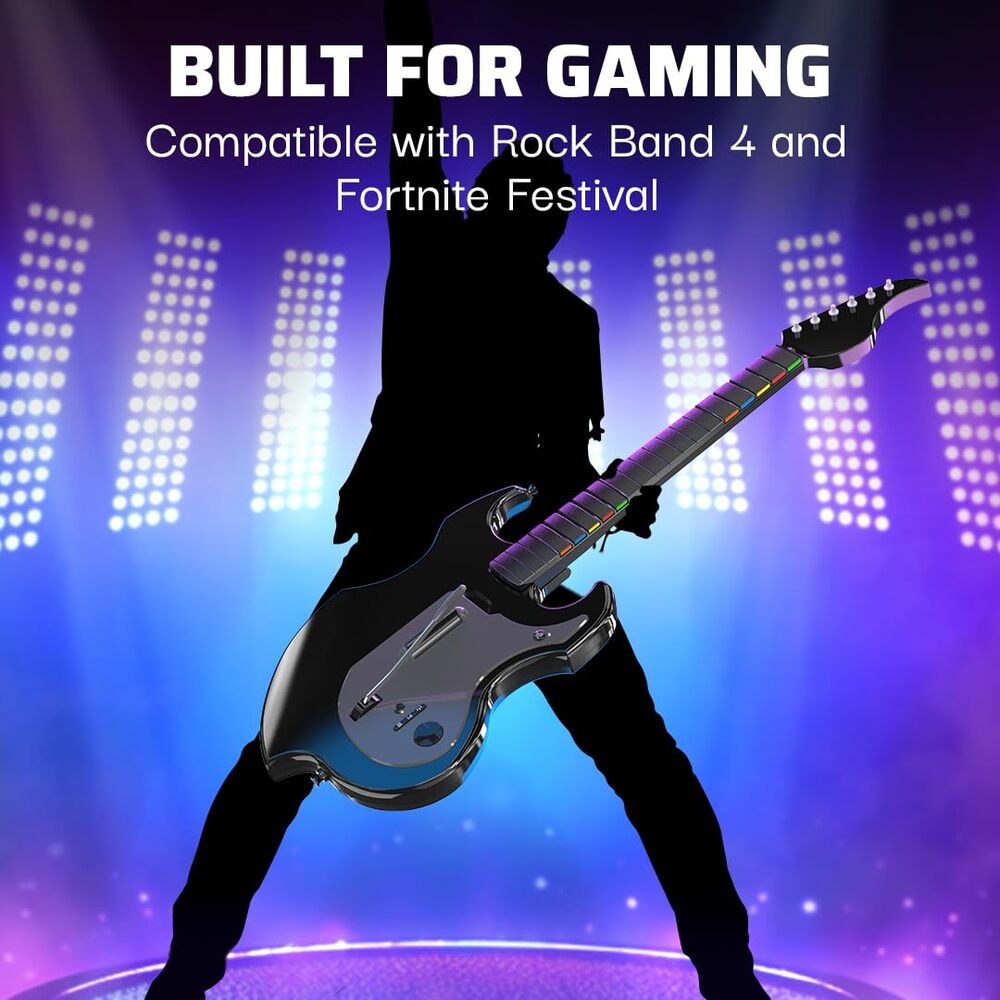 TURTLE BEACH Riffmaster Contrôleur de Jeu Sans Fil - Batterie 36h, Pliable, Audio 3.5mm, Bandoulière - PS5, PS4 & PC Windows 10/11 - Noir