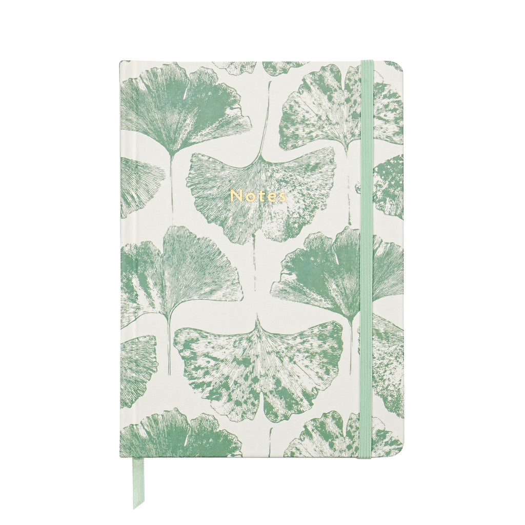 Jubiluu A5 Carnet ligné élégant à couverture rigide en tissu - 96 feuilles (papier offset 100 g), marque-page et élastique - Journal ligné crème classique pour écriture, école