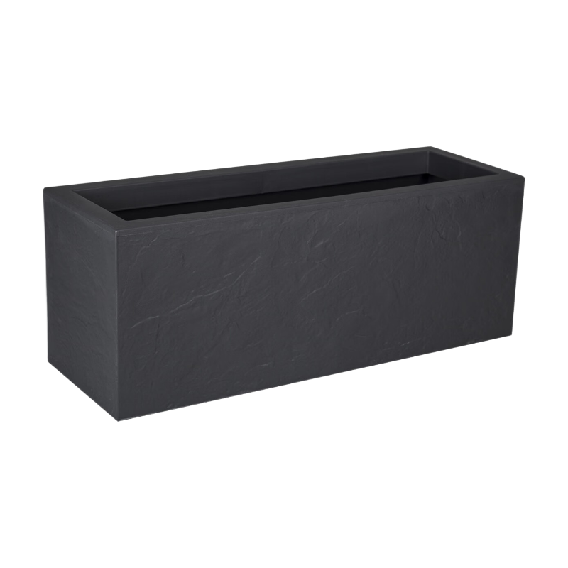 EDA Jardinière VOLCANIA UP Gris anthracite avec zone de rétention d'eau Dim. 79,5 x 29,5 x 29,5 cm - Volume 57 L