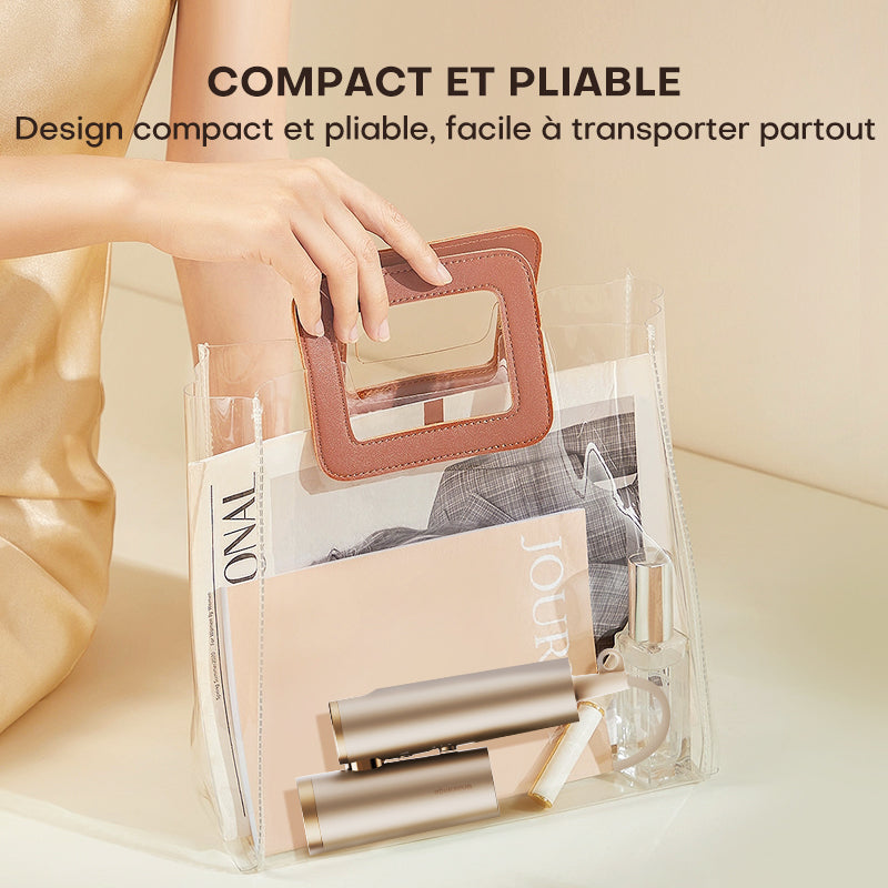 Uniorange H16 Sèche-cheveux portable pliable haute vitesse, moteur 110 000 tr/min, technologie bouclier ionique 1 milliard+, avec 4 buses de coiffage - Doré