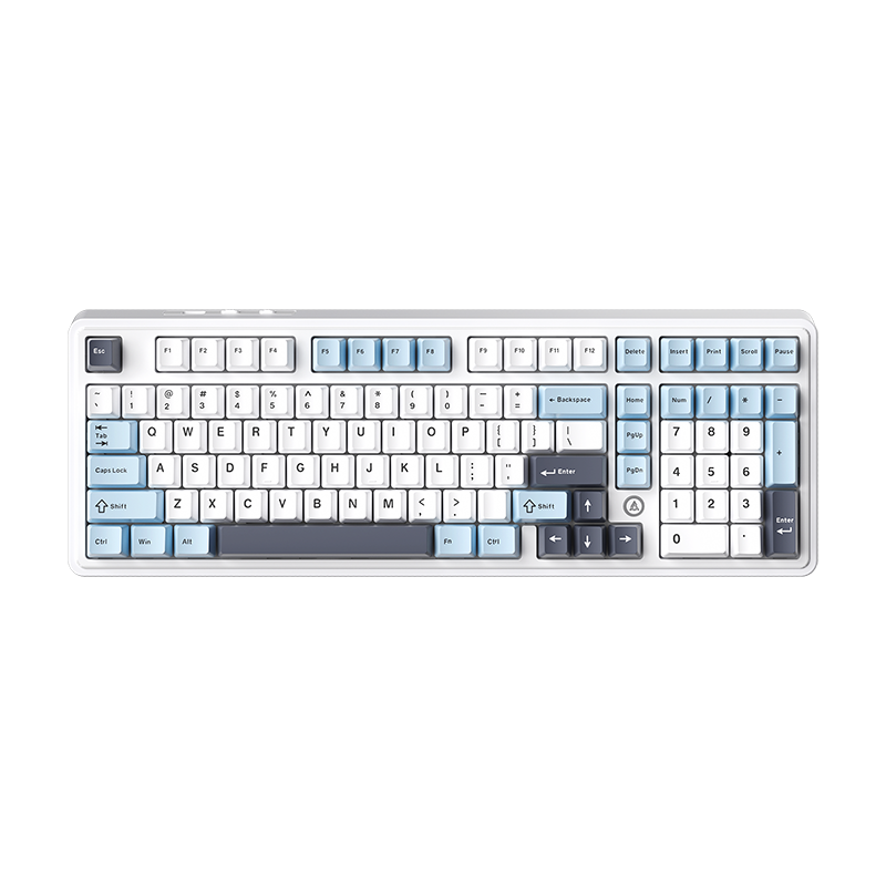 AJAZZ AK980 V2 clavier mécanique sans fil, disposition QWERTY 98 % interchangeable à chaud pour jeu, batterie 10000 mAh, filaire/Bluetooth/2,4G, éclairage RVB