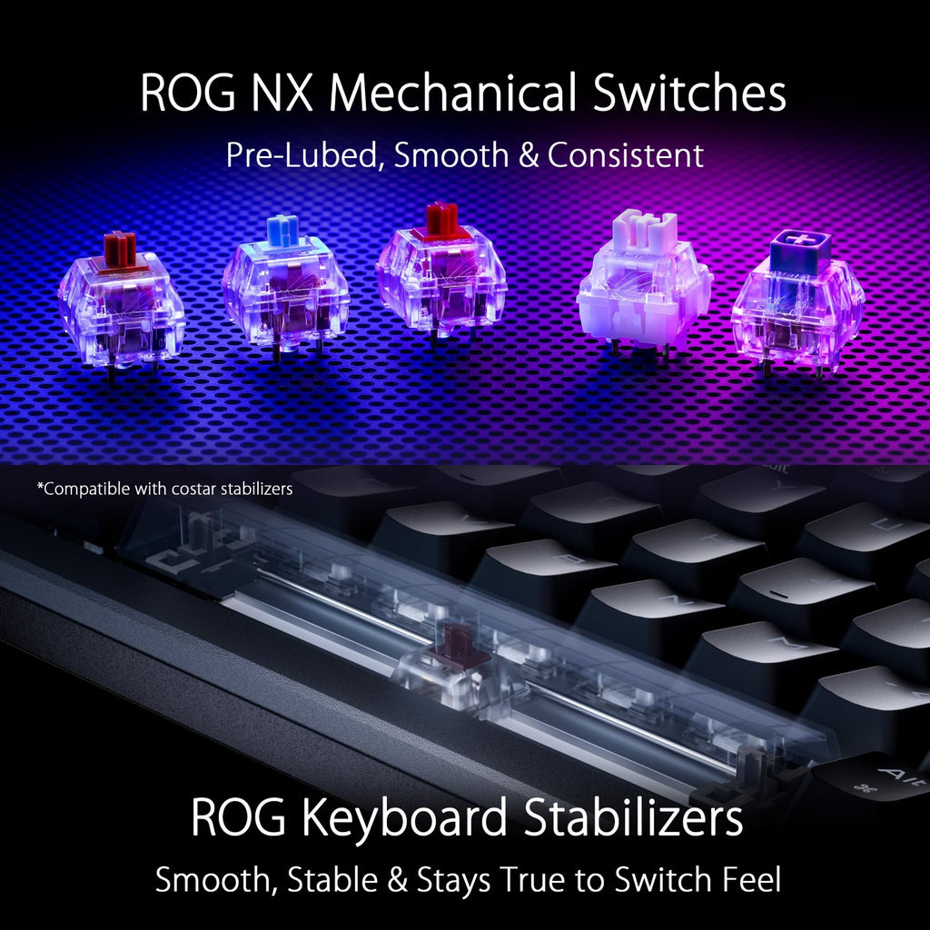 ASUS ROG Azoth Clavier Mécanique Gaming Sans Fil - AZERTY - Blanc