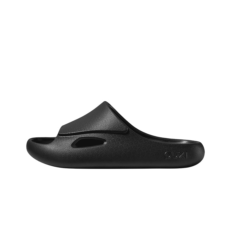 PUXI Claquettes de bain ondulées Récif noir pointure 42-43 unisexes style minimaliste