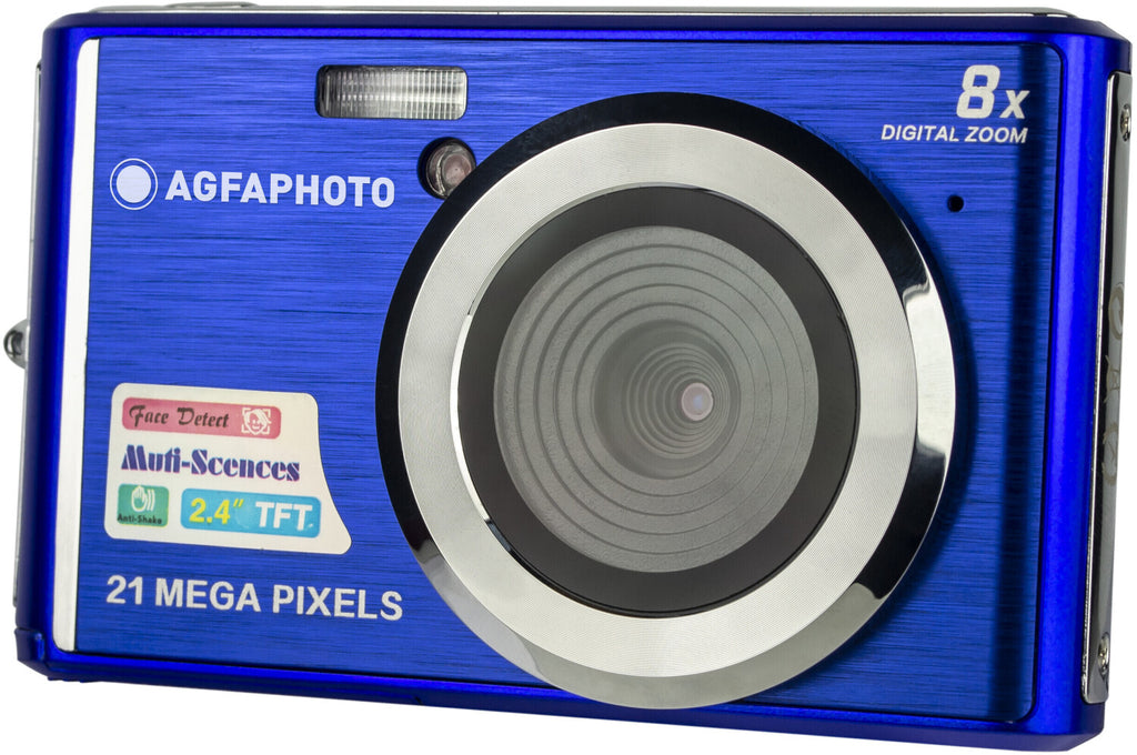 AgfaPhoto Appareil photo numérique compact 21 MP avec zoom numérique 8x Bleu
