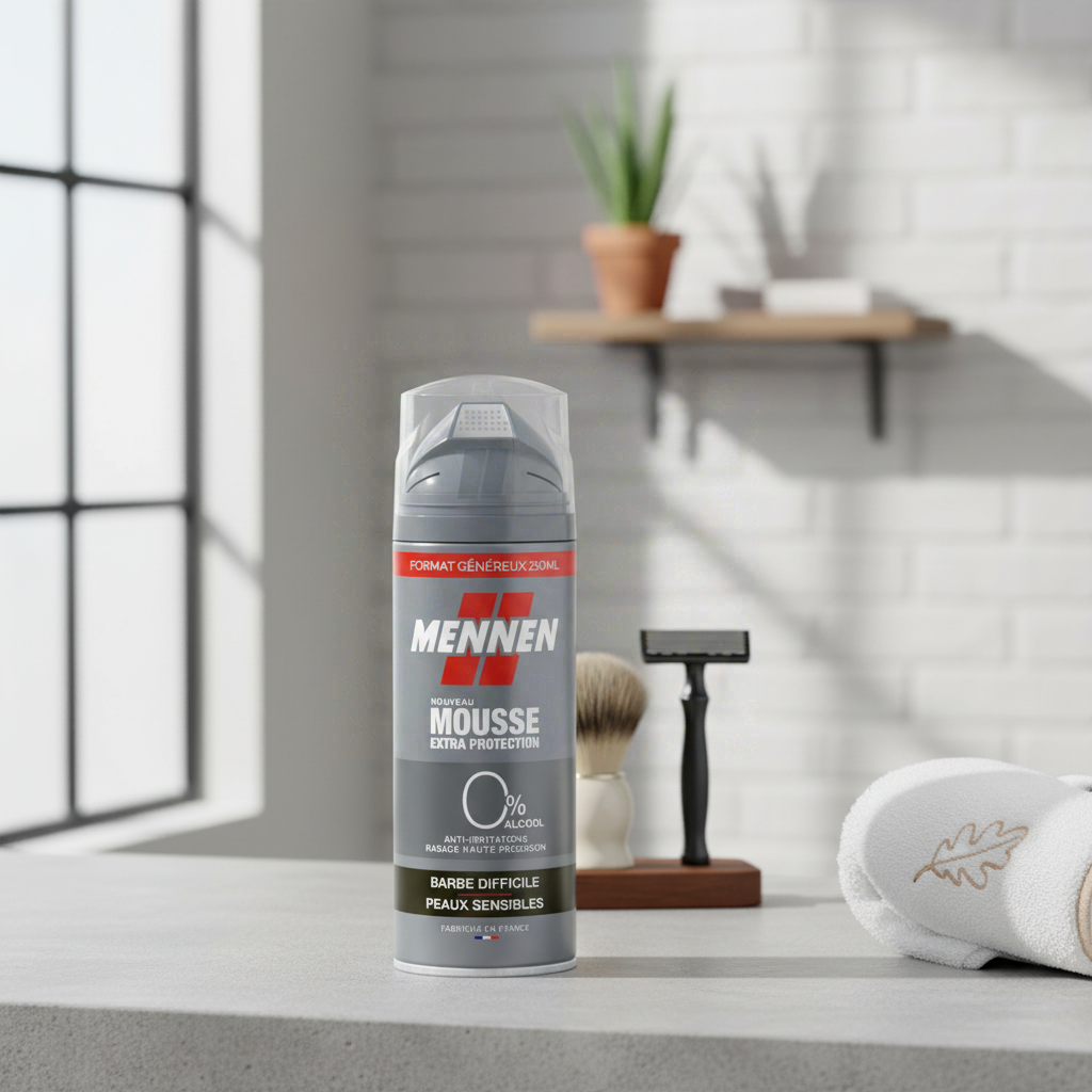 Mennen Mousse à Raser Peau Sensible pour Homme à Barbe Dure 250 ml