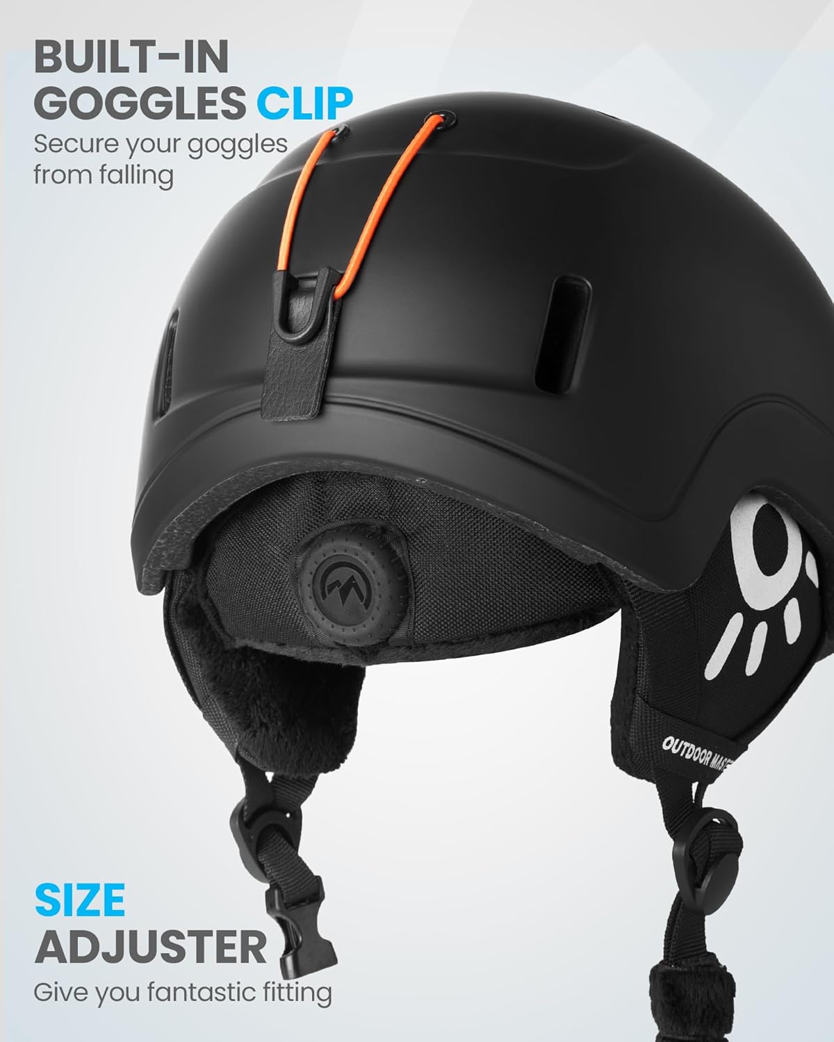 OutdoorMaster Casque de ski enfant MIPS Reindeer pour garçons, filles et adolescents Noir XS