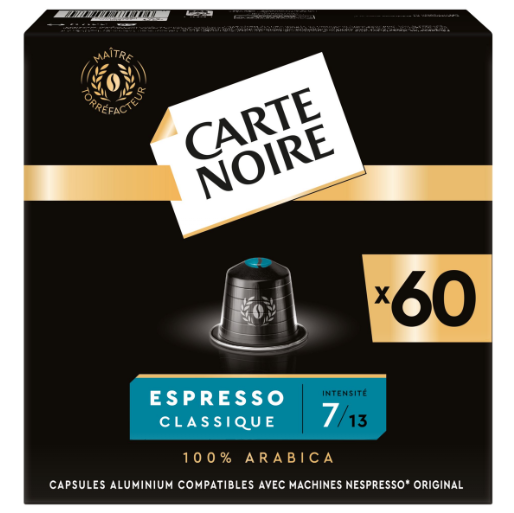 CARTE NOIRE Café Espresso Classique n°7 (Dolce) 60 capsules