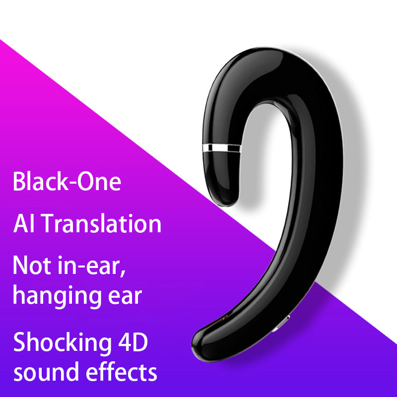 VoxorAI C6 Écouteur Bluetooth mono-oreille de traduction AI en temps réel prenant en charge 130 langues - Noir
