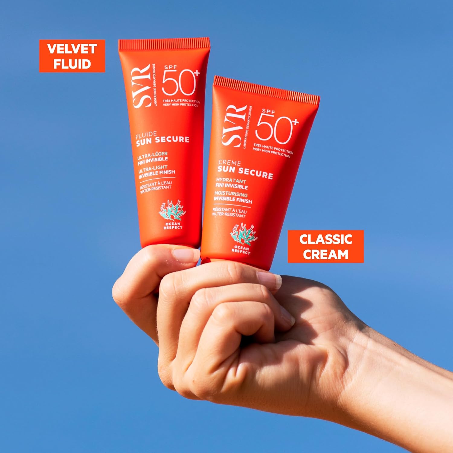 SVR Sun Secure Fluide solaire SPF 50+, haute protection UVA/UVB/IR/lumière visible, sans parfum, niacinamide et vitamine E, 50 ml