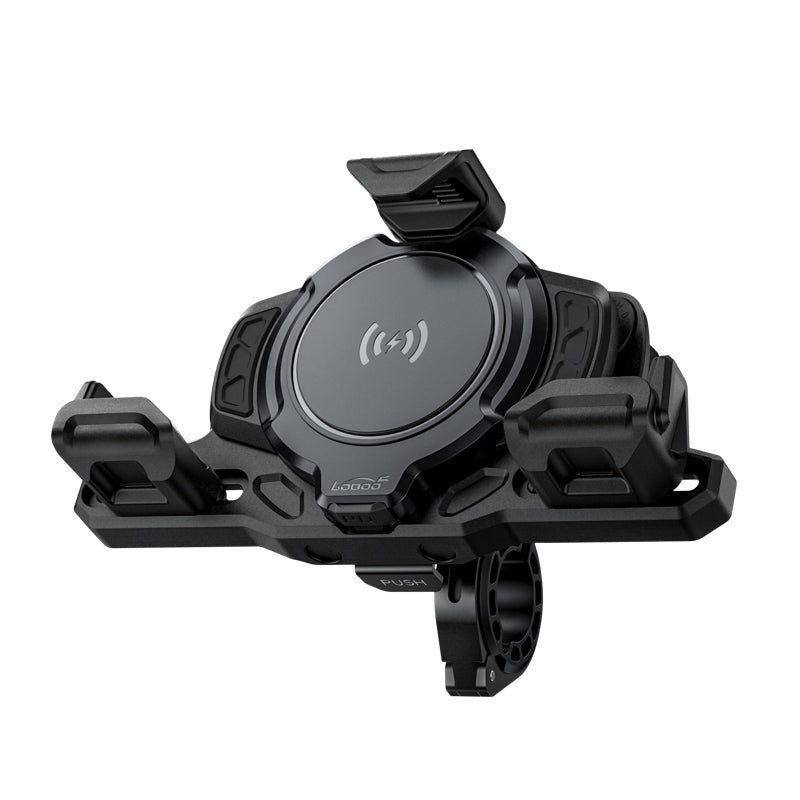 Support de téléphone à réduction de vibration LOBOO PH02S | Antivol et utilisation à une main | Charge sans fil 15 W en option