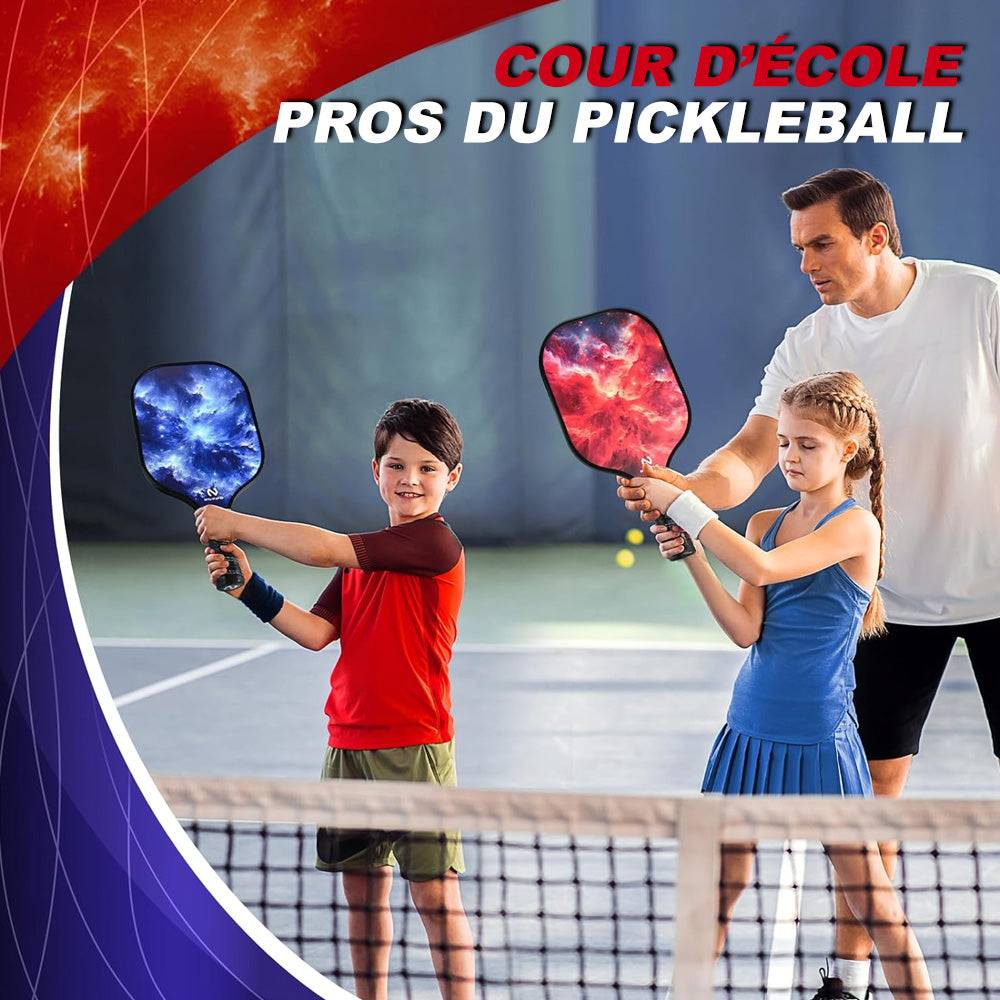 Niupipo Lot de 2 raquettes de pickleball MX-80, Matériau en fibre de verre, noyau en nid d’abeille en polypropylène, certifiées USAPA, conception légère, prise confortable, idéales pour joueurs débutants et intermédiaires