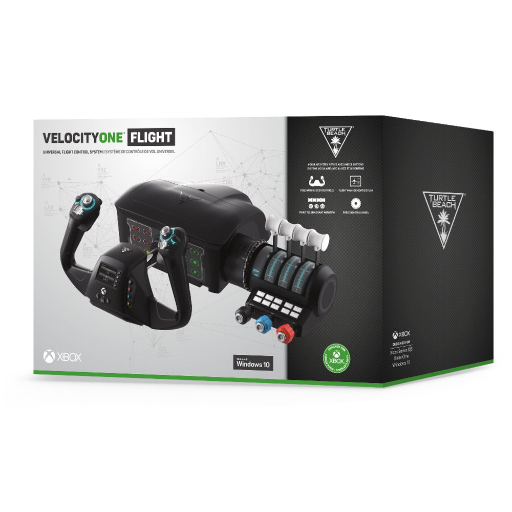 Turtle Beach VelocityOne Flight Système de contrôle universel Filaire - Rotation manche 180° & Manette des gaz modulaire & Affichage de gestion de vol - Xbox Series X|S, Windows 10/11 - Noir