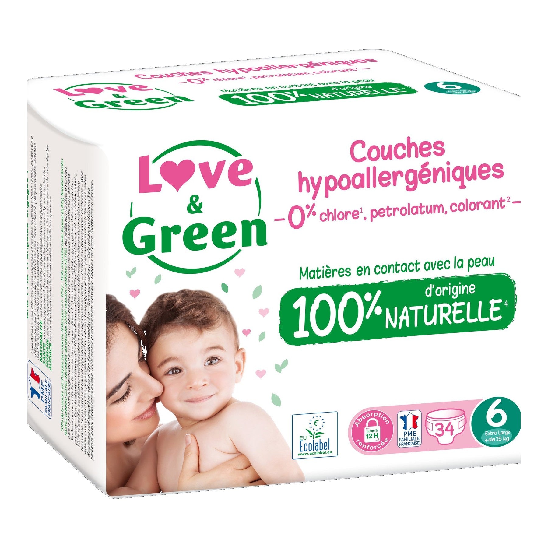 LOVE & GREEN Couches hypoallergéniques et écologiques T6 x 34
