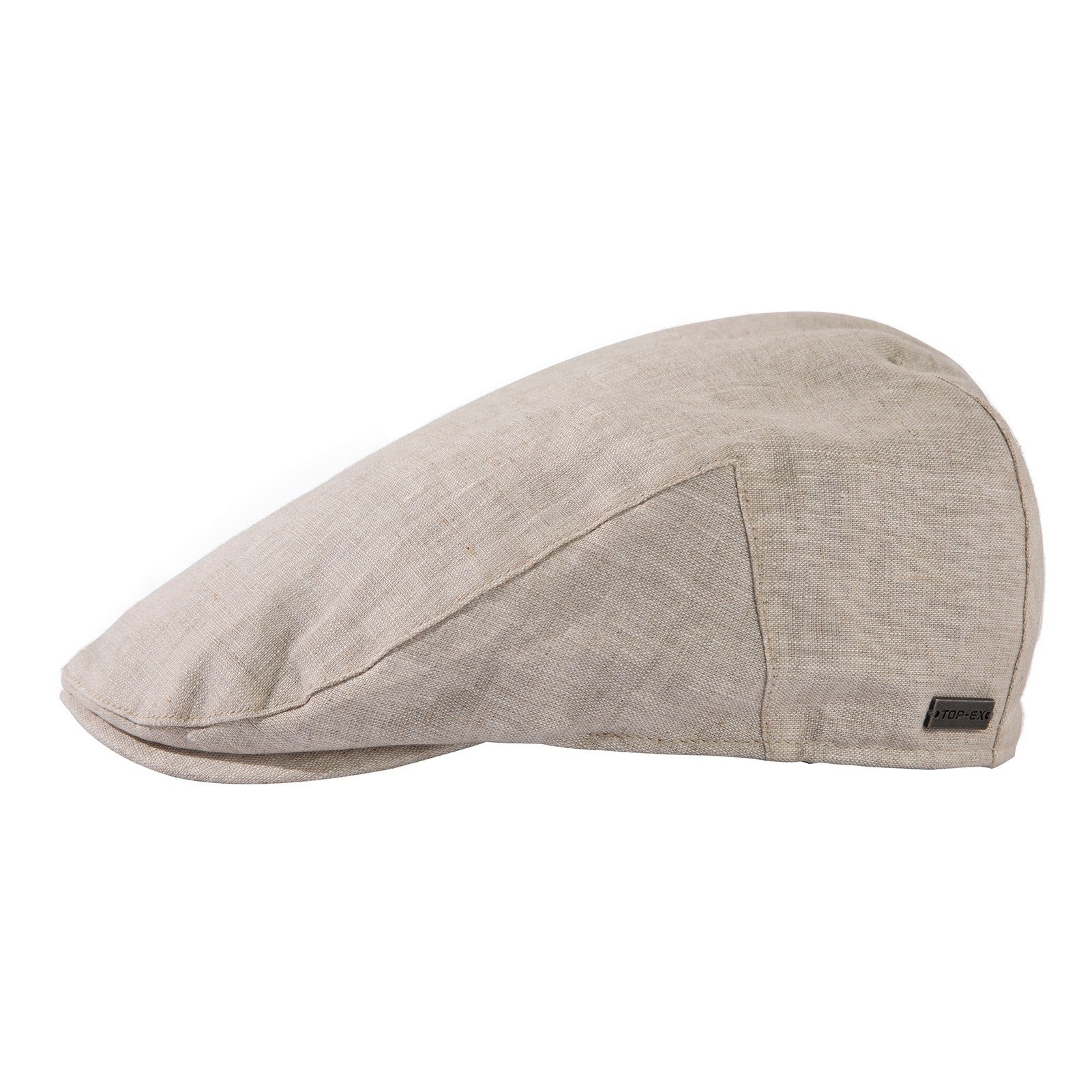 TOP-EX Casquette gavroche en lin 100 % pour homme, intérieur en coton, taille M/L - Beige