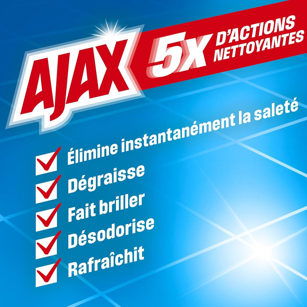 AJAX Nettoyant multi-usages 5 actions nettoyantes efficace à l'eau froide Brise Fraîche 1,5 L