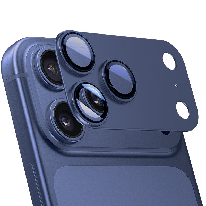 Protection d’objectif pour iPhone 17 Pro, alliage à haute transmittance, résistant aux chutes, bleu, 1 pièce