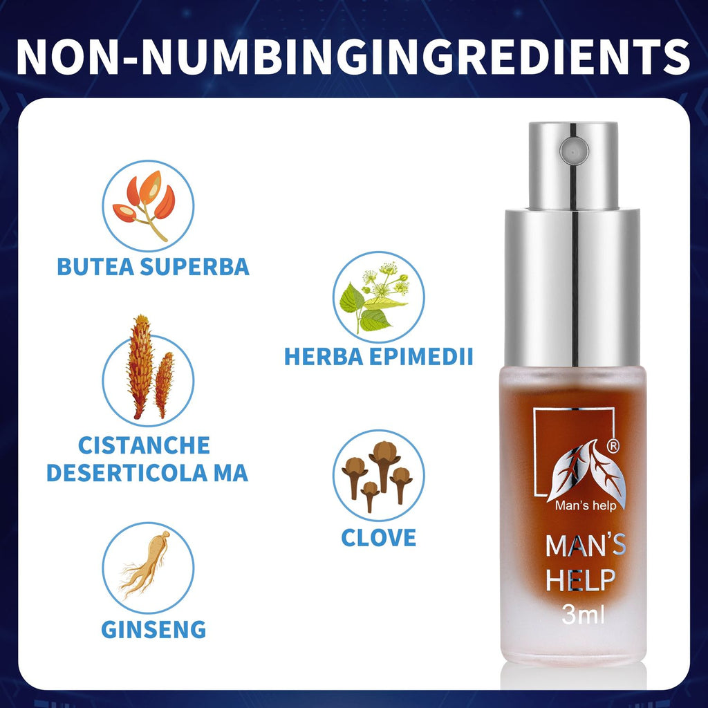 Man's Help Renzhizhu Spray retardateur pour hommes – naturel et sans danger, prolonge considérablement la durée, 1 paquet