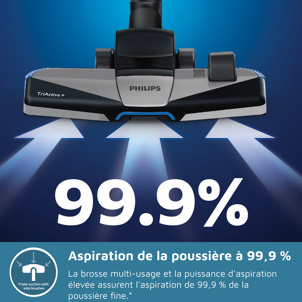 Philips Aspirateur sans sac FC9556/09 Série 5000 LED Bleu 900 W