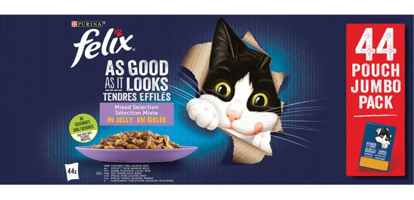 Felix Every Day Party Mix Sélection en Gelée Nourriture Humide pour Chat 44x85 g