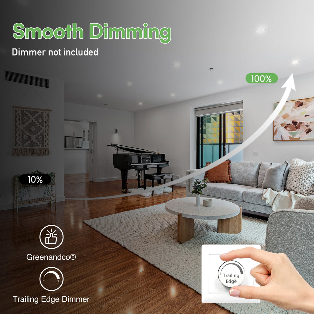 Lot de 6 Spots Encastrables LED Dimmables, 230 V, 10 W, IP65, Blanc Chaud/Neutre/Froid, pour Salle de Bain et Cuisine, Classe Énergétique D