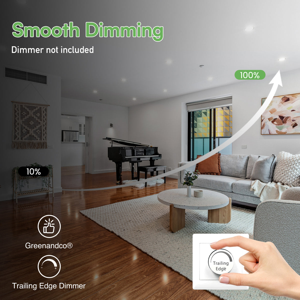 Lot de 6 Spots Encastrables LED Dimmables, 230 V, 10 W, IP65, Blanc Chaud/Neutre/Froid, pour Salle de Bain et Cuisine, Classe Énergétique D