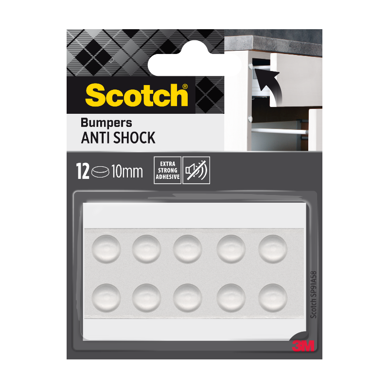 Scotch® Amortisseurs ronds adhésifs translucides - Ø 10 mm
