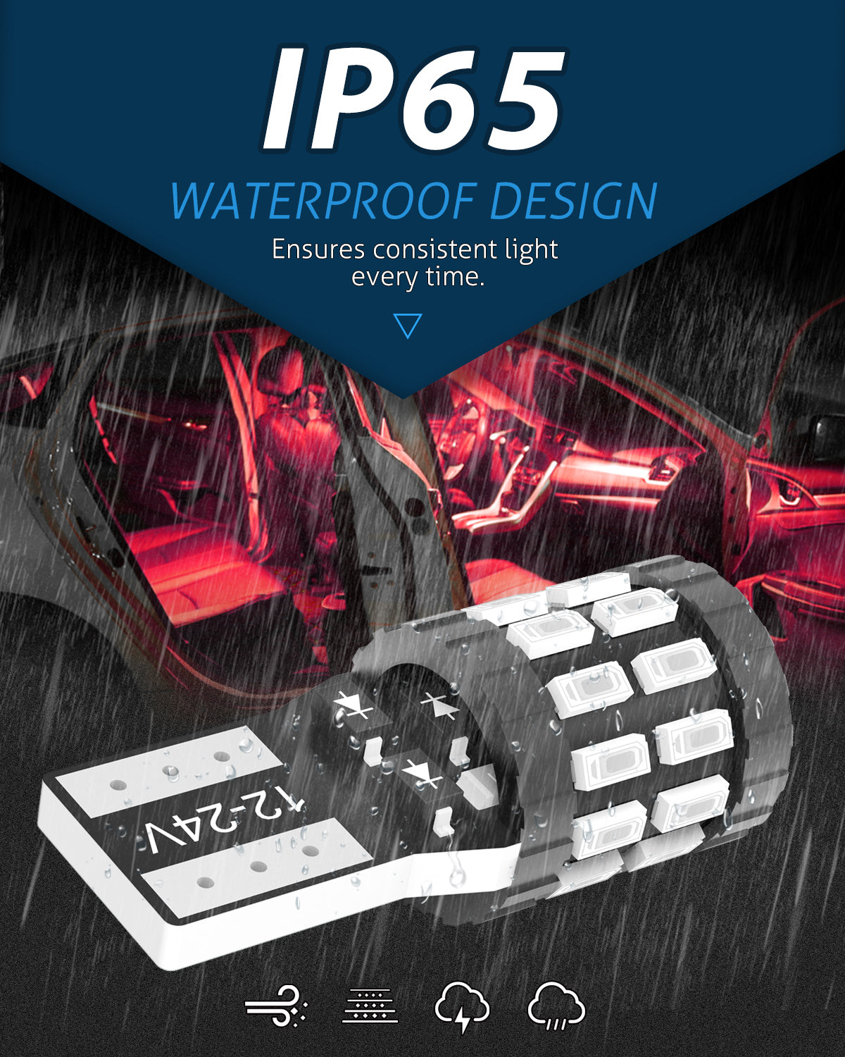 Katur Ampoules LED 194 T10 W5W 501 168, Très lumineuses, Rouge brillant, 12-24 V, Bus CAN sans erreur, Remplacement pour plafonnier, liseuse, éclairage de porte