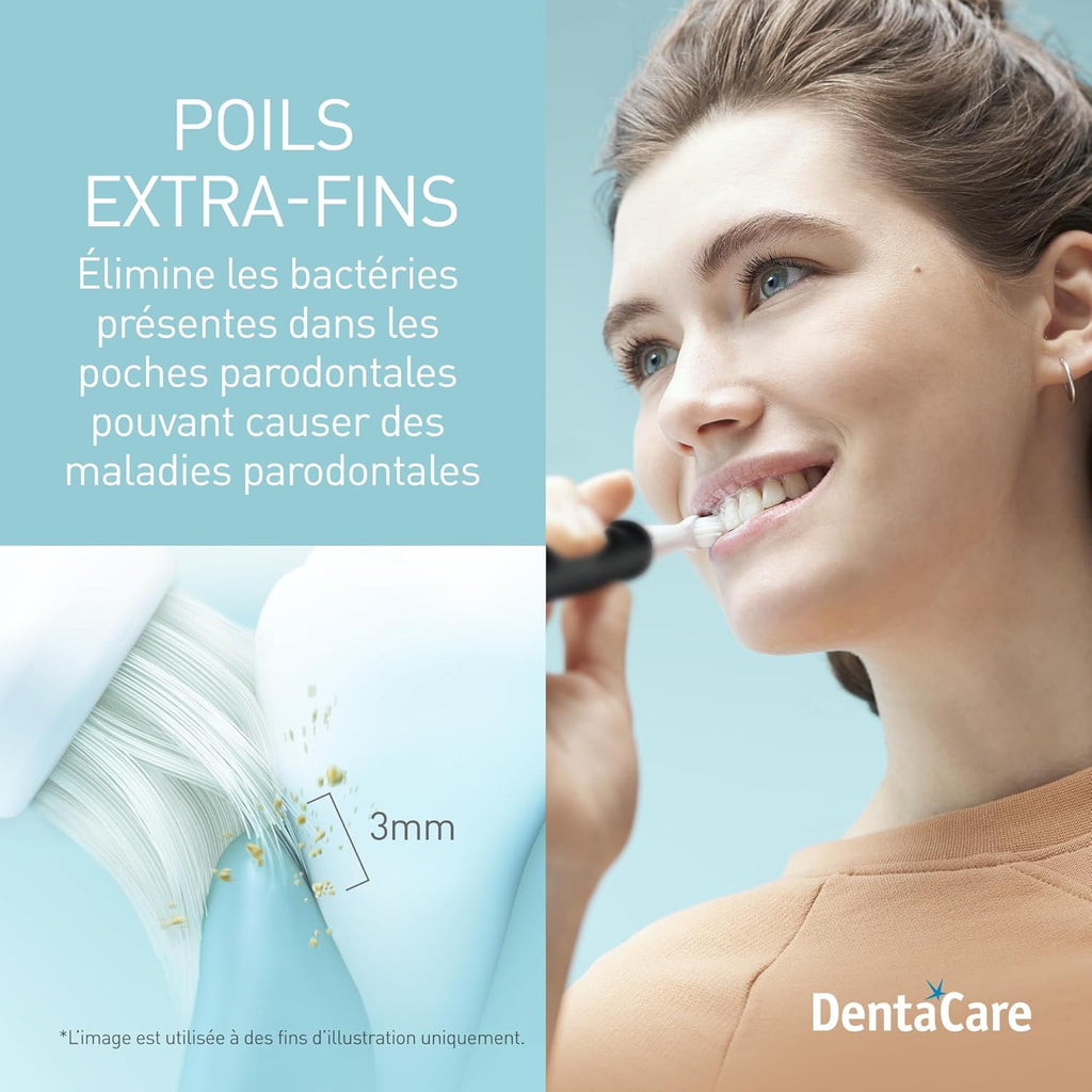 Panasonic Brosse à dents électrique EW-DM81-K503, 2 têtes incluses, minuteur, 2 modes de fonctionnement, design ergonomique, 31 000 mouvements par minute, vibrations soniques, noir