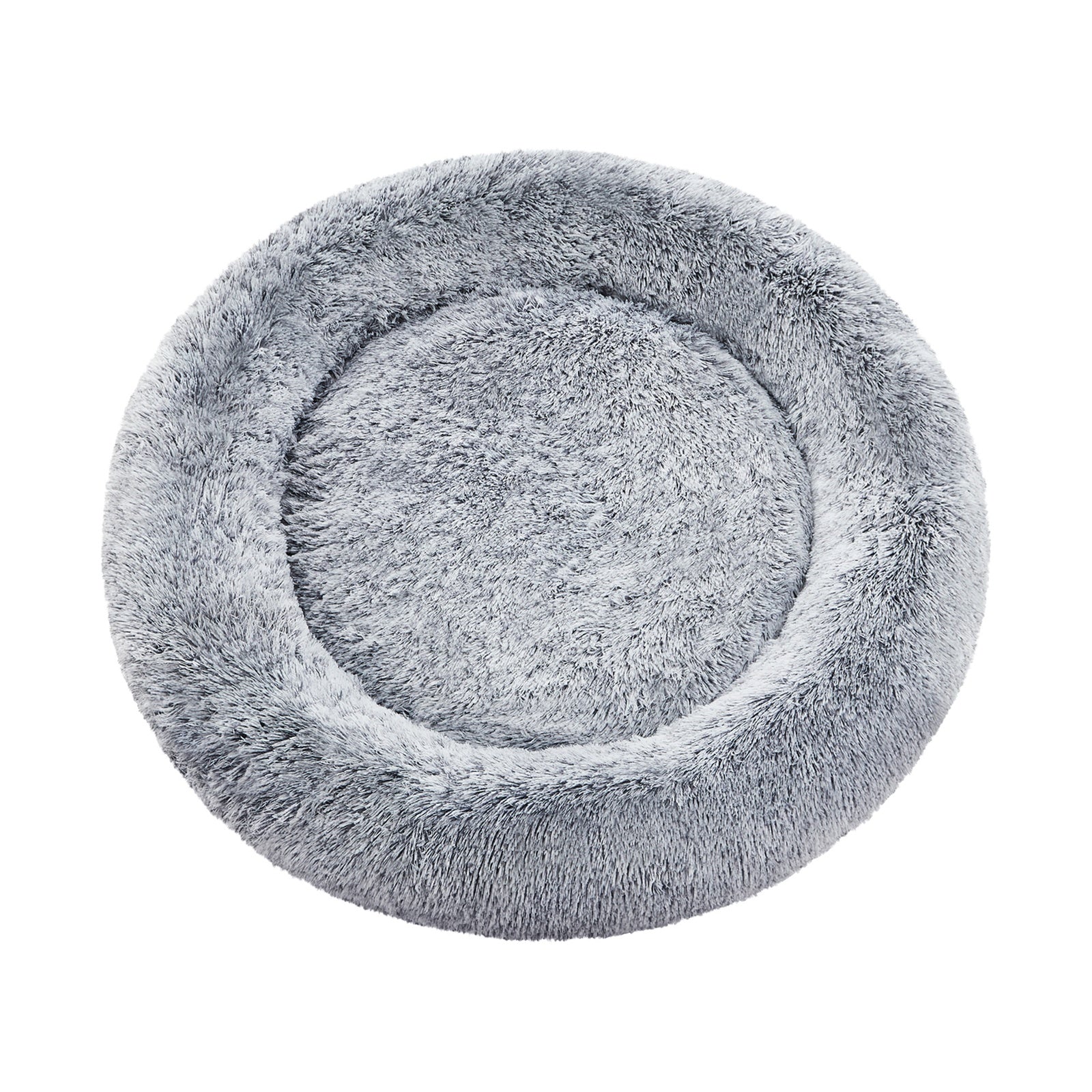 JOYFURNOS Lit donut apaisant moelleux pour chien avec housse amovible et lavable, Gris
