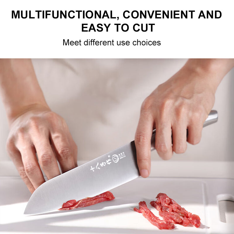 SHI BA ZI ZUO Couteau de cuisine polyvalent tranchant en acier inoxydable à manche unique pour usage domestique