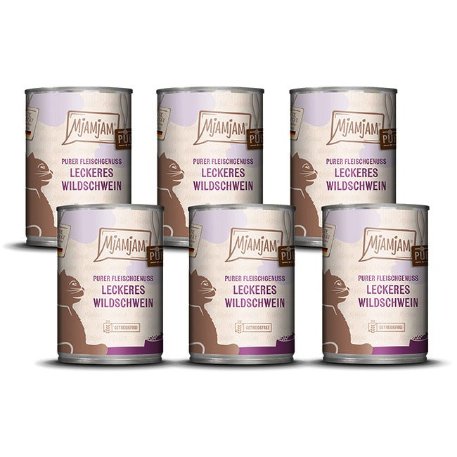 [Peut être servi frais pour l'été] MjAMjAM Nourriture humide pure pour chat sanglier - 400 g x 6