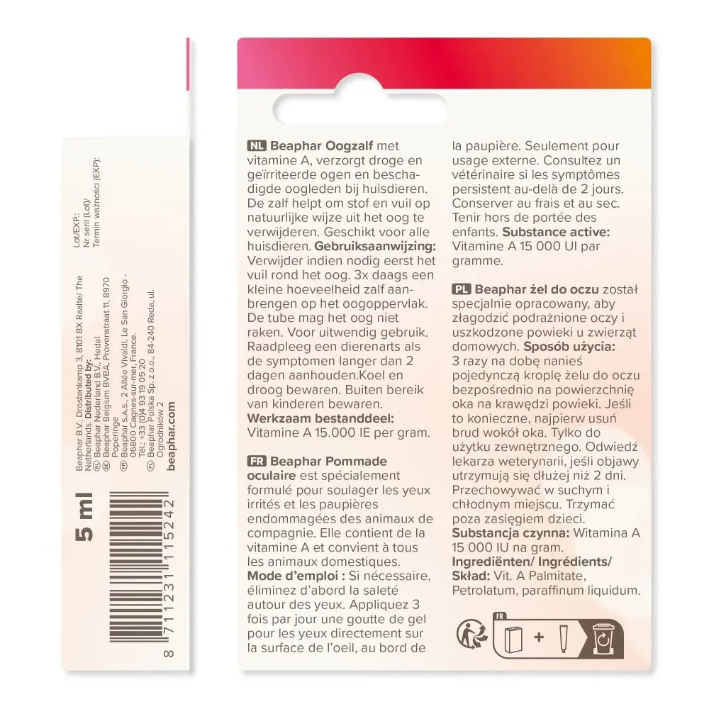 BEAPHAR Pommade oculaire chien/chat - 5 ml