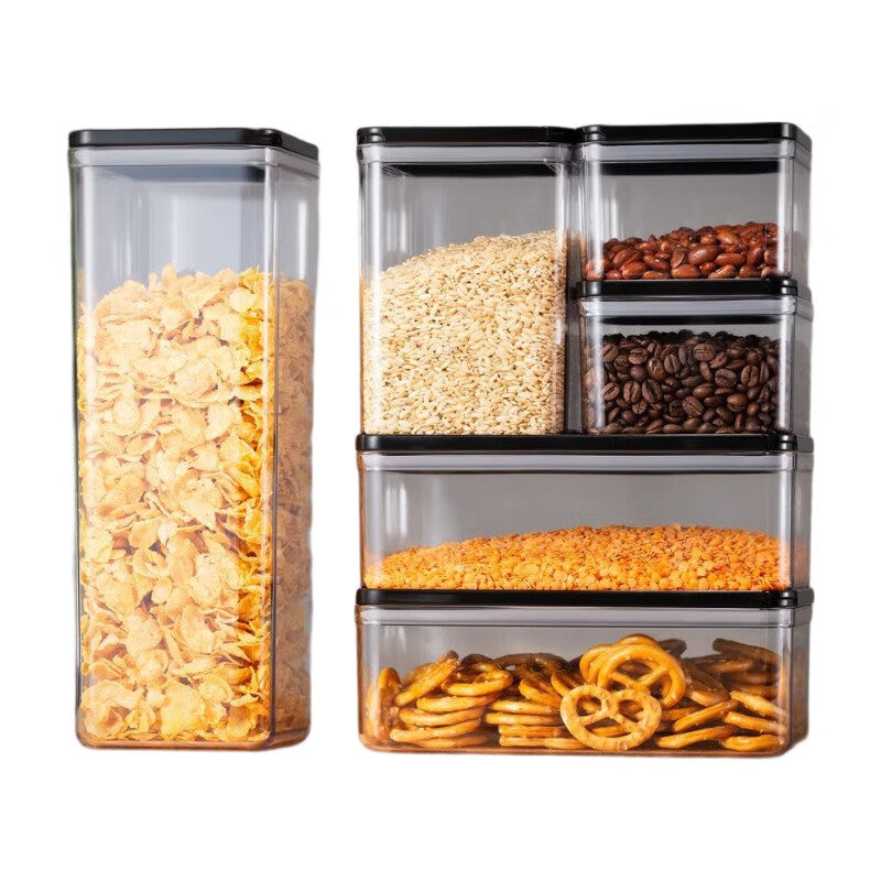 Bodum Canteen Lot de 6 bocaux de conservation avec couvercle noir